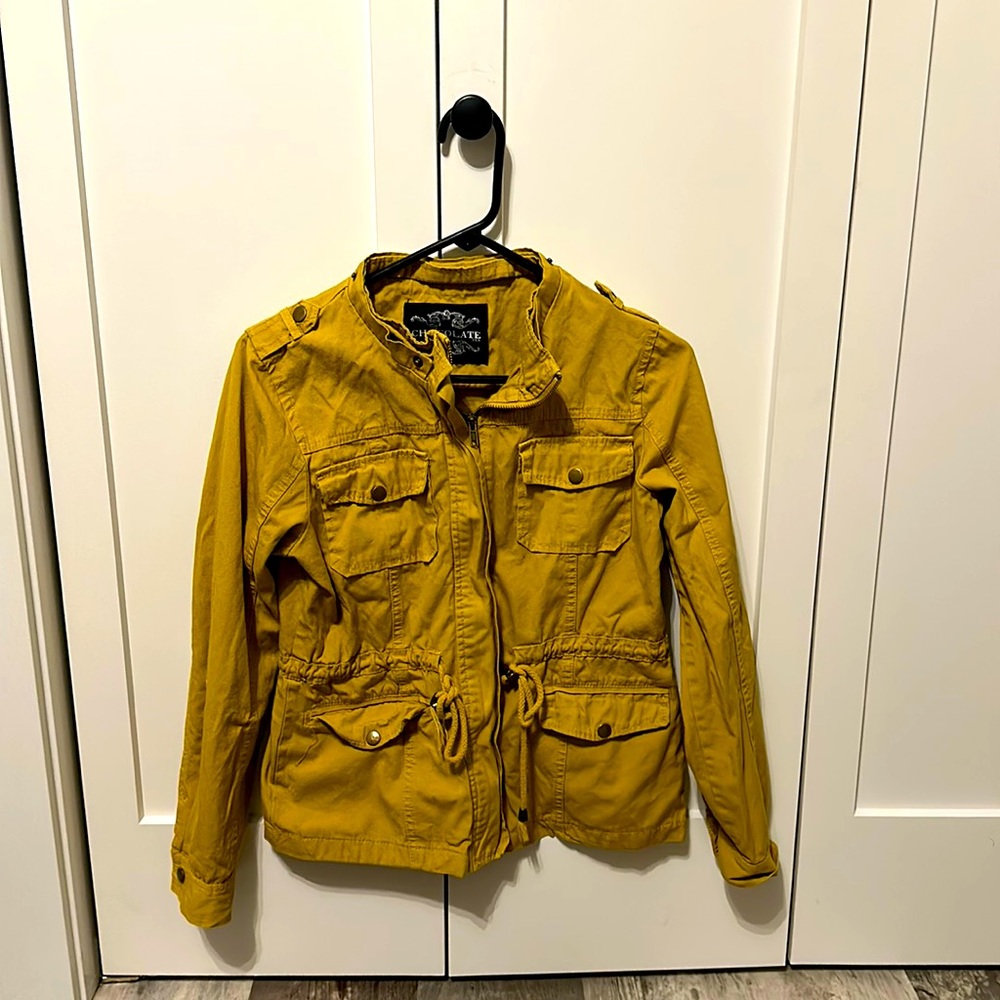Chocolate Women’s Jacket-mustard yellow-size Med